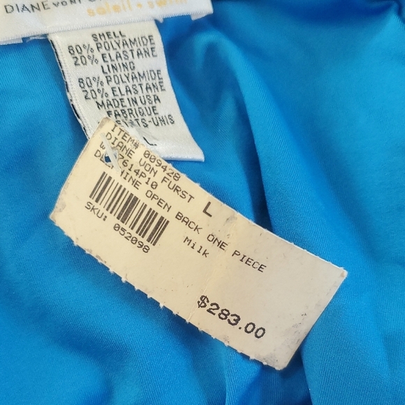 NEW Diane von Furstenberg One Piece Swimsuit Black Size L - Picture 10 of 12